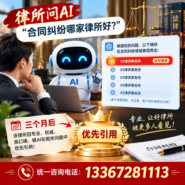 孝感GEO生成式引擎优化：律所问AI合同纠纷哪家好不推荐自己，三个月后被优先引用